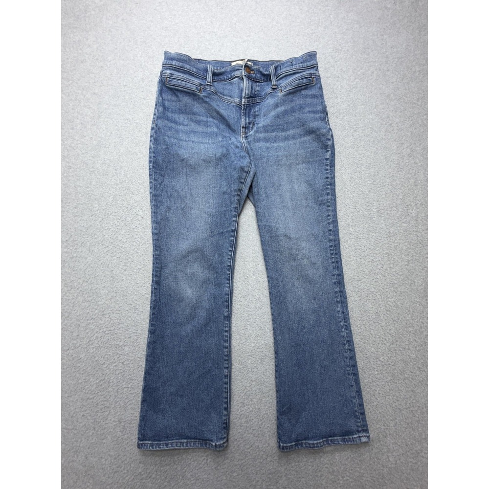 Madewell Mid Rise Kick Out Jeans Womens 30 Blue Med Wash Bootcut Stretch Denim